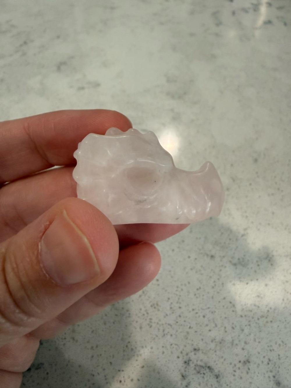 Rose Quartz Dragon Head